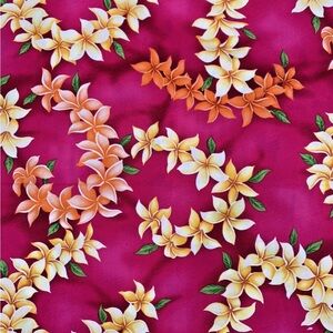 Hawaiian Florals by Trendtex Fabrics 2013 Cotton Fabric Fuschia Pink 1y+28"x44"